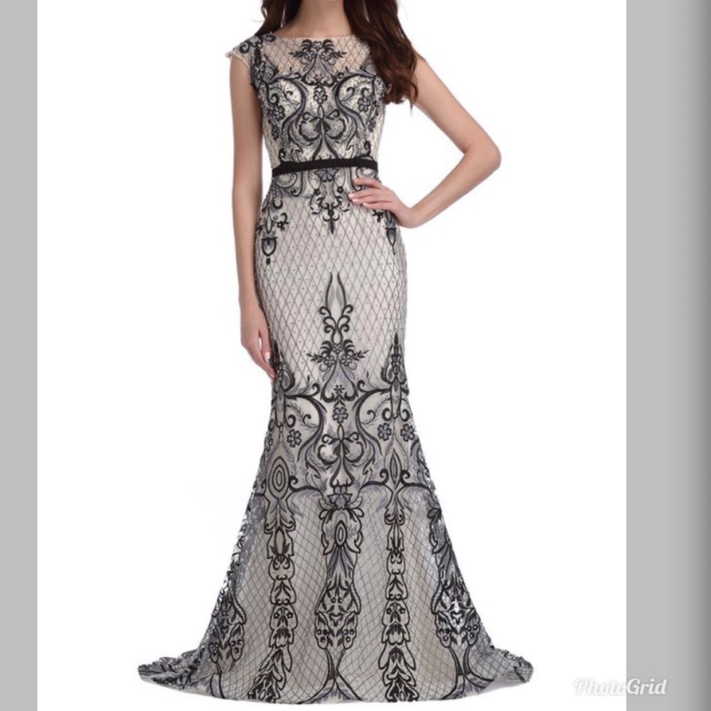 Black and Beige Gown